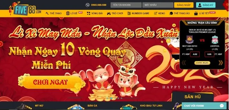 Giao diện chơi tại nhà cái Five88